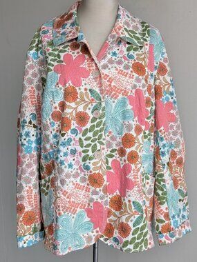 Koret Floral Cotton Button-Up Jacket